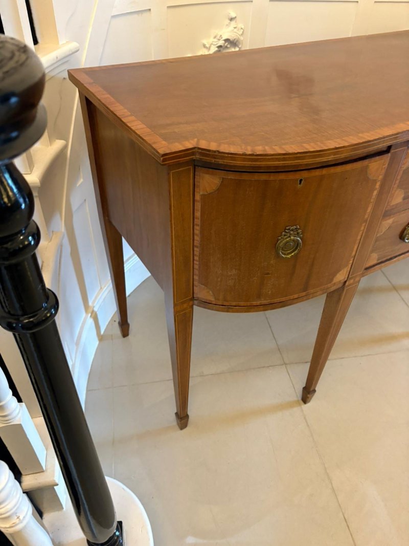 Antique Edwardian Quality Mahogany and Satinwood Crossbanded Sideboard - Image 12